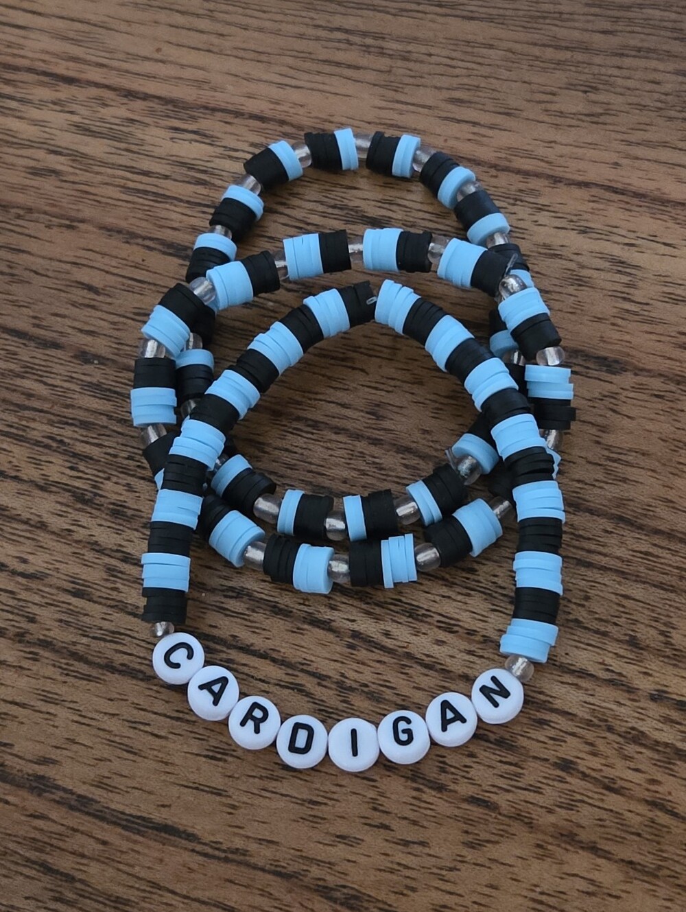Hand Crafted Black and Blue Beaded Bracelet - CARDIGAN